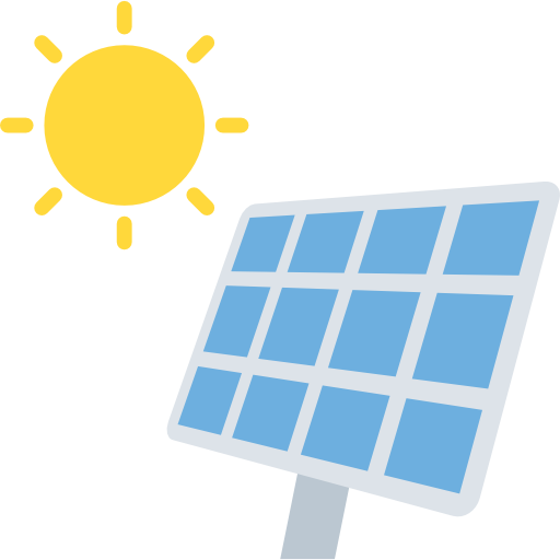 panneau solaire Flat Color Flat Icône