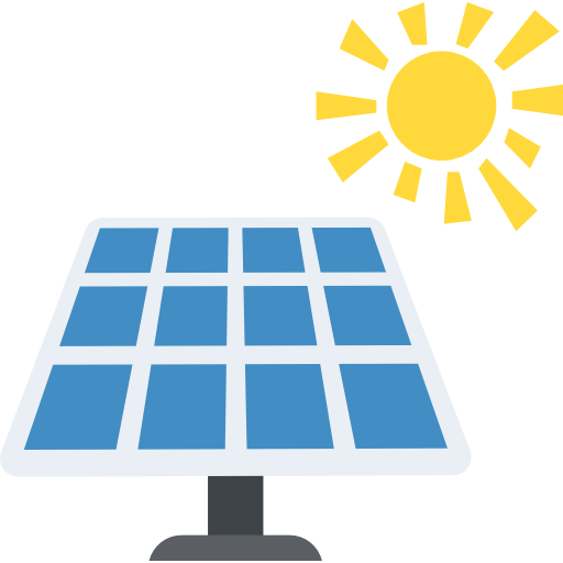 panel słoneczny Flat Color Flat ikona