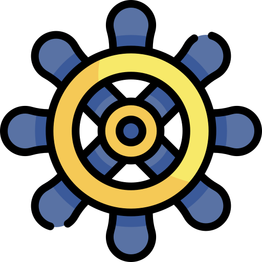 timón Kawaii Lineal color icono