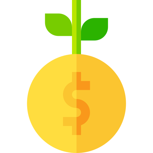 crecimiento del dinero Basic Straight Flat icono