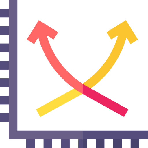 gráfico de crecimiento Basic Straight Flat icono