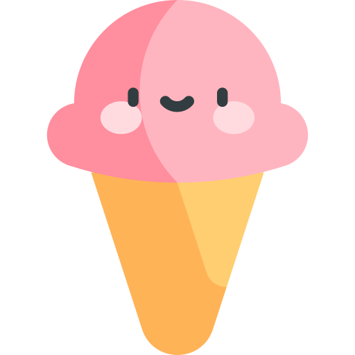 Ice cream Kawaii Flat icon