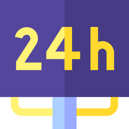 24 часа Basic Straight Flat иконка