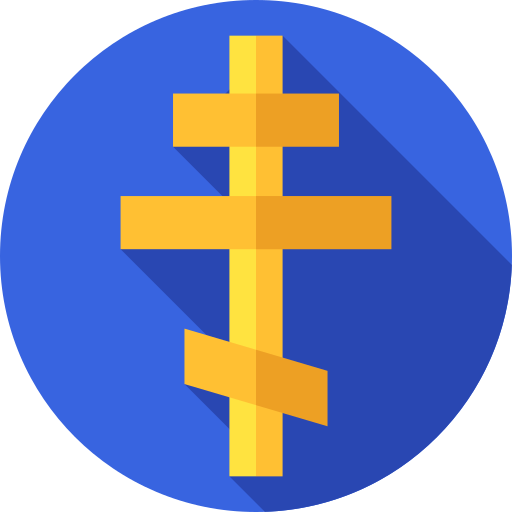Orthodox cross Flat Circular Flat icon