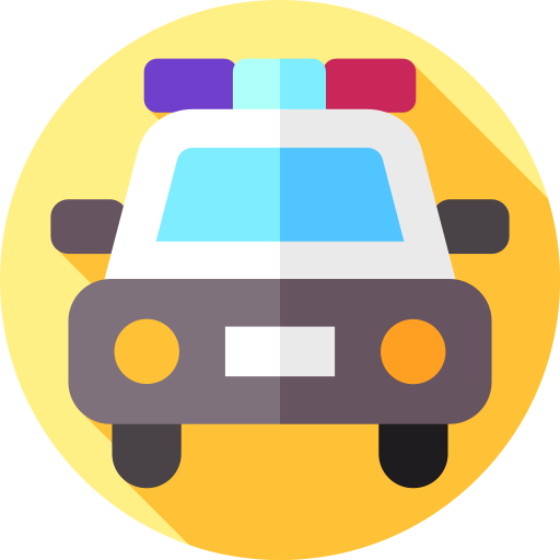 Police car Flat Circular Flat icon