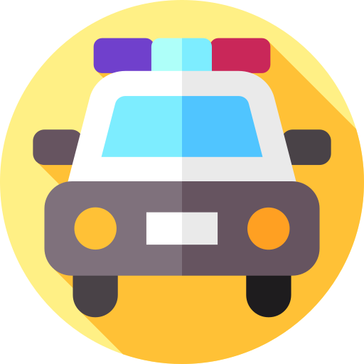 警察車両 Flat Circular Flat icon