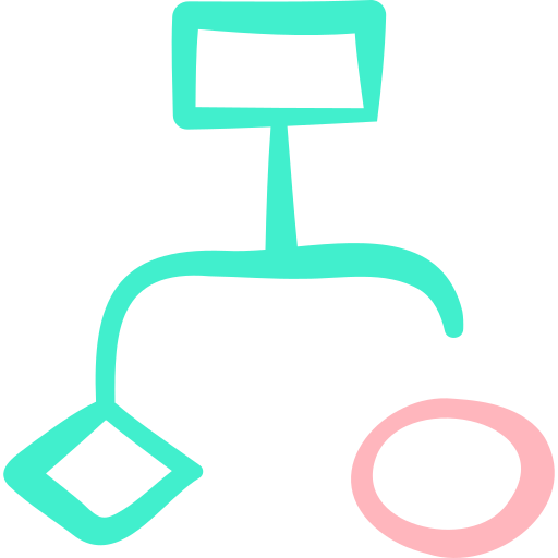 diagramma di flusso Basic Hand Drawn Color icona