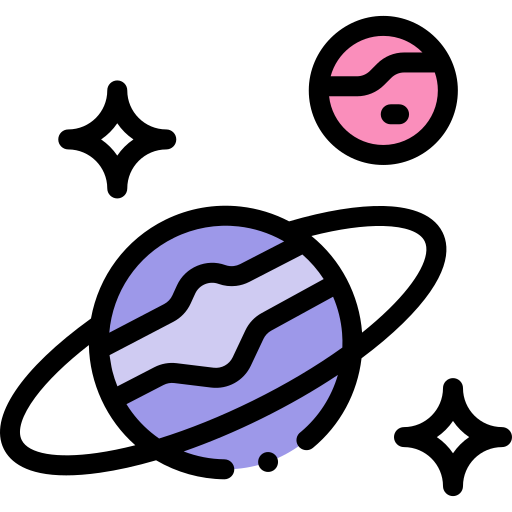 Planets Detailed Rounded Lineal color icon