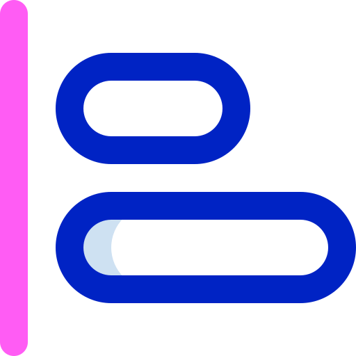 Left alignment Super Basic Orbit Color icon