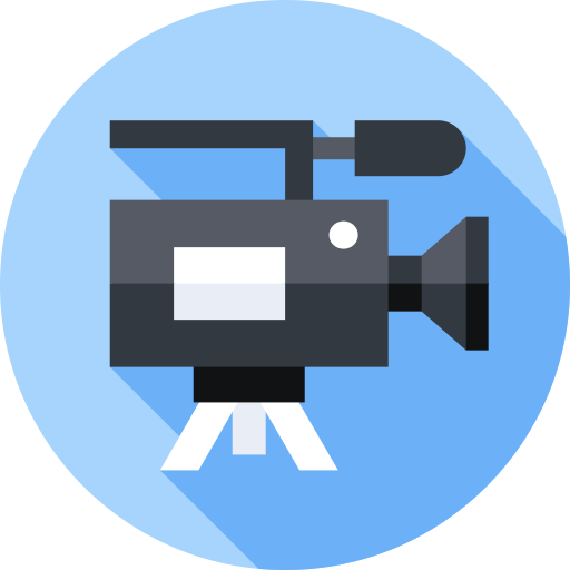 Video camera Flat Circular Flat icon