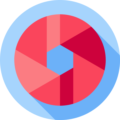 obiektyw aparatu Flat Circular Flat ikona