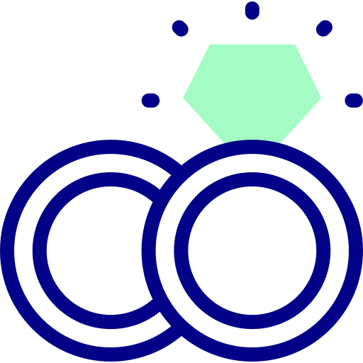 obrączki ślubne Detailed Mixed Lineal color ikona