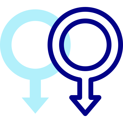 性別記号 Detailed Mixed Lineal color icon