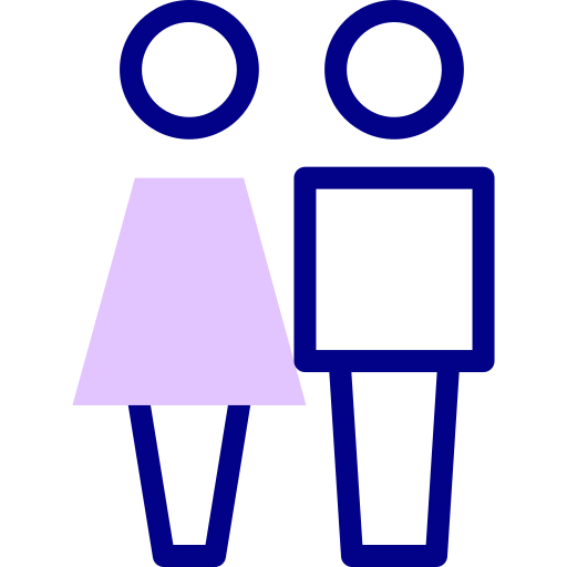 커플 Detailed Mixed Lineal color icon