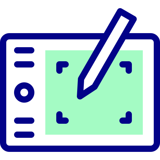 Graphic tablet Detailed Mixed Lineal color icon