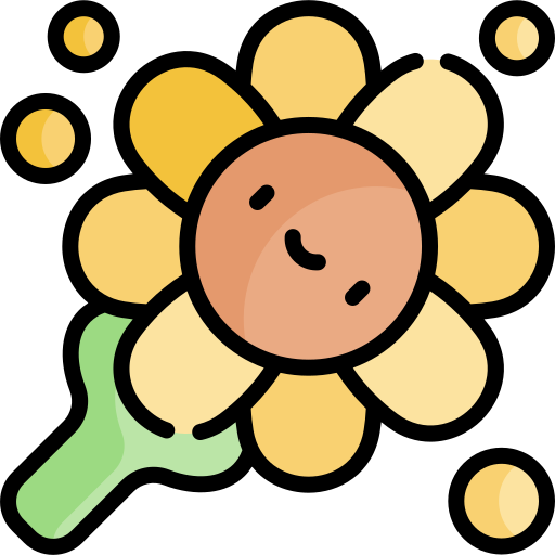 Цветочная пыльца Kawaii Lineal color иконка