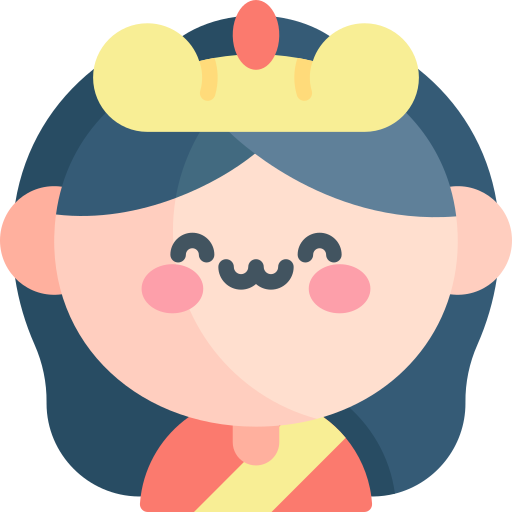 królowa Kawaii Flat ikona