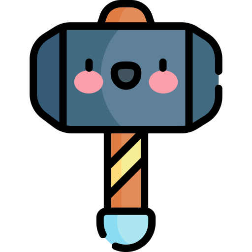 Hammer Kawaii Lineal color icon