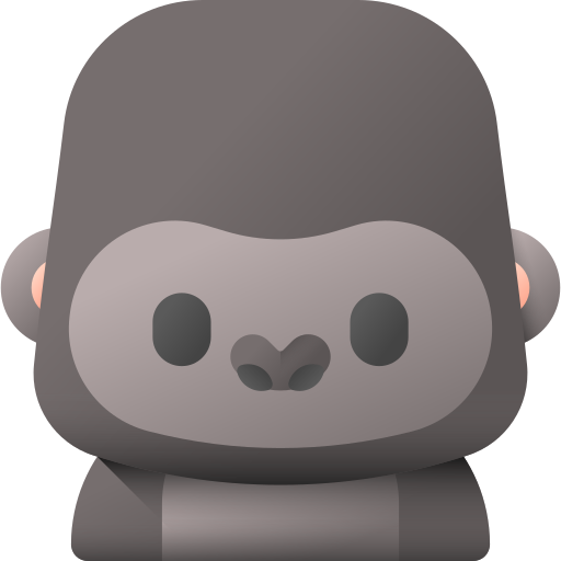 gorille 3D Color Icône
