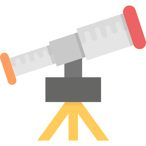 telescopio Flat Color Flat icono