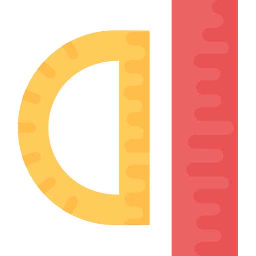 liniaal Flat Color Flat icoon