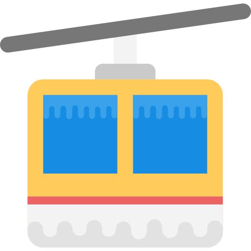 teleférico Flat Color Flat icono