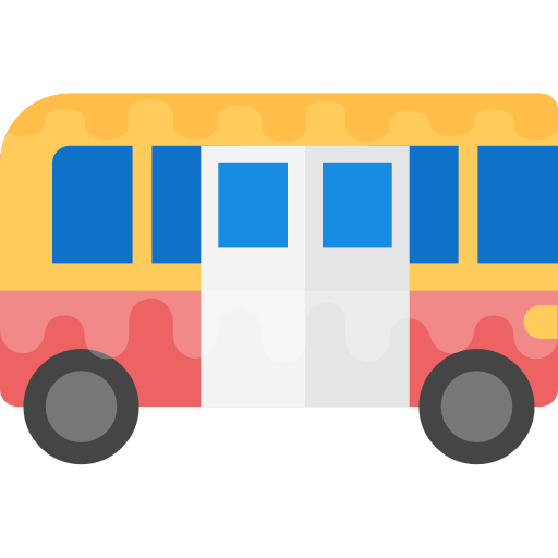 autobus Flat Color Flat icona