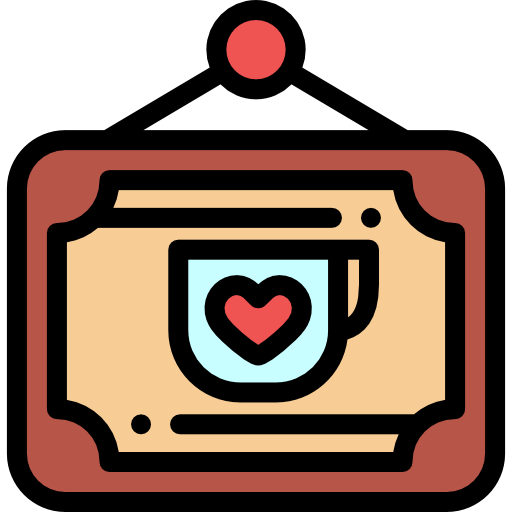 café Detailed Rounded Lineal color icon