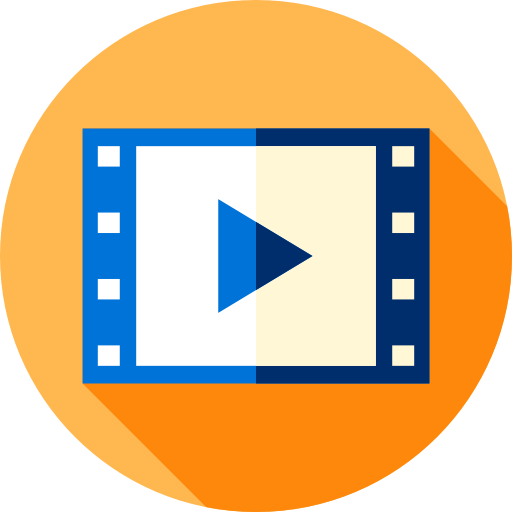 reproductor de video Flat Circular Flat icono