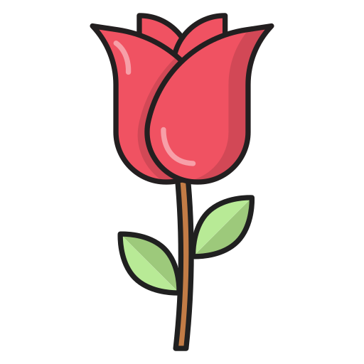 Rose Vector Stall Lineal Color icon