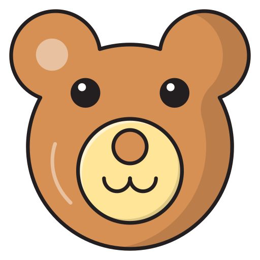 Bear face Vector Stall Lineal Color icon