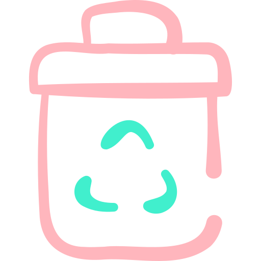 kosz Basic Hand Drawn Color ikona