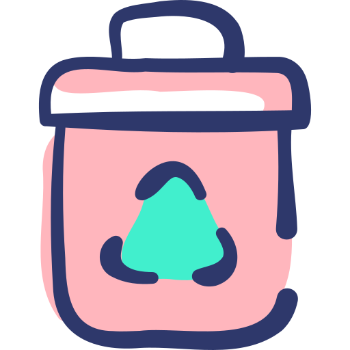 papelera de reciclaje Basic Hand Drawn Lineal Color icono