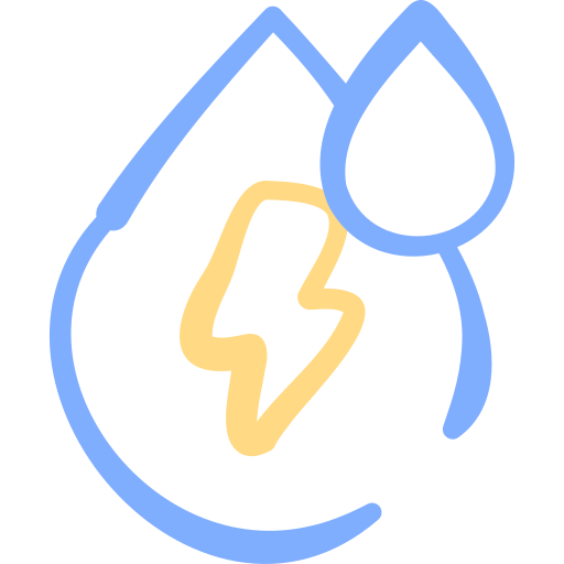 energía del agua Basic Hand Drawn Color icono