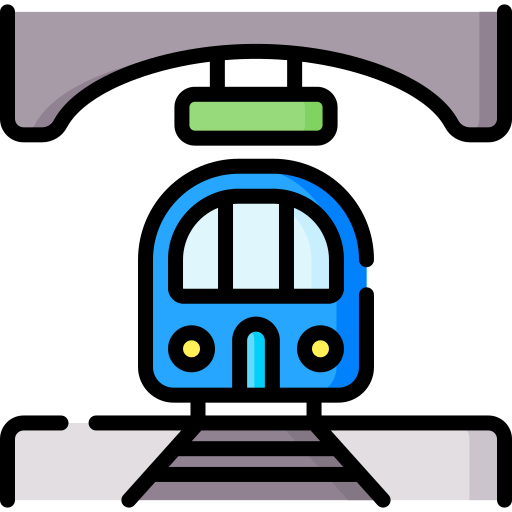 Train station Special Lineal color icon