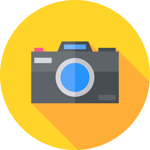 Photo camera Flat Circular Flat icon