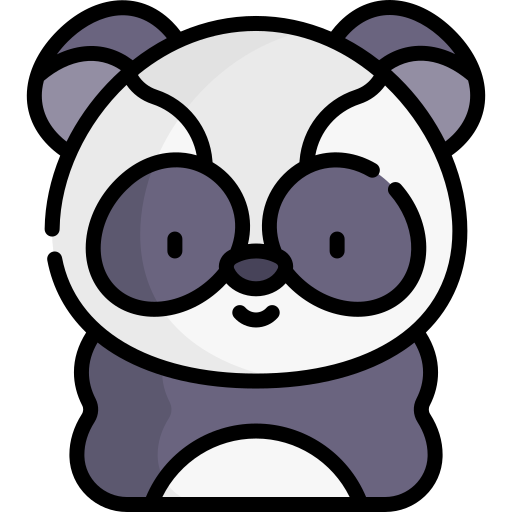 판다 곰 Kawaii Lineal color icon