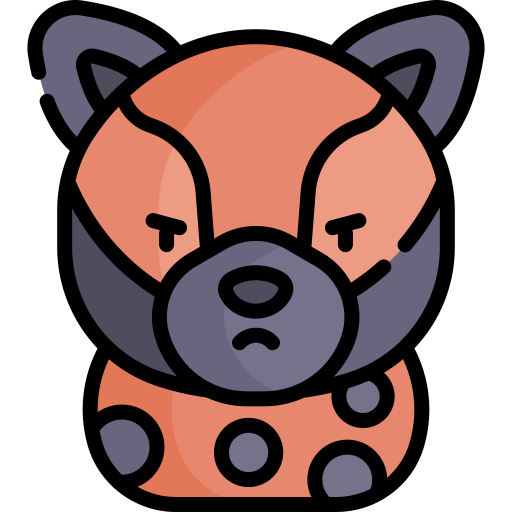 Hyena Kawaii Lineal color icon