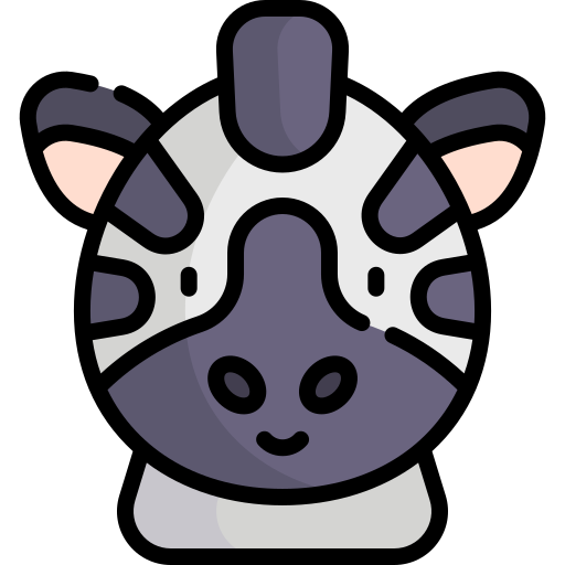zebra Kawaii Lineal color icona