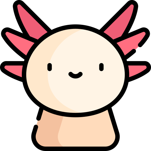 axolotl Kawaii Lineal color icona