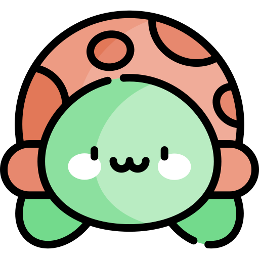 Черепаха Kawaii Lineal color иконка