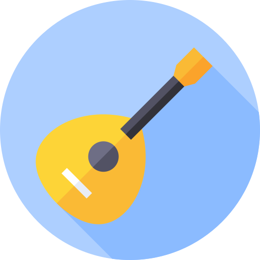 Lute Flat Circular Flat icon