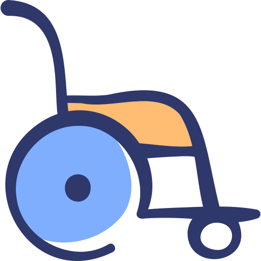 silla de ruedas Basic Hand Drawn Lineal Color icono