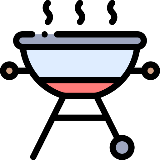 Barbecue Detailed Rounded Lineal color icon