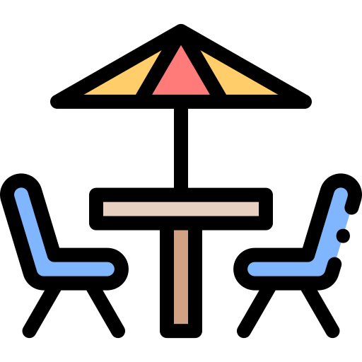 피크닉 테이블 Detailed Rounded Lineal color icon