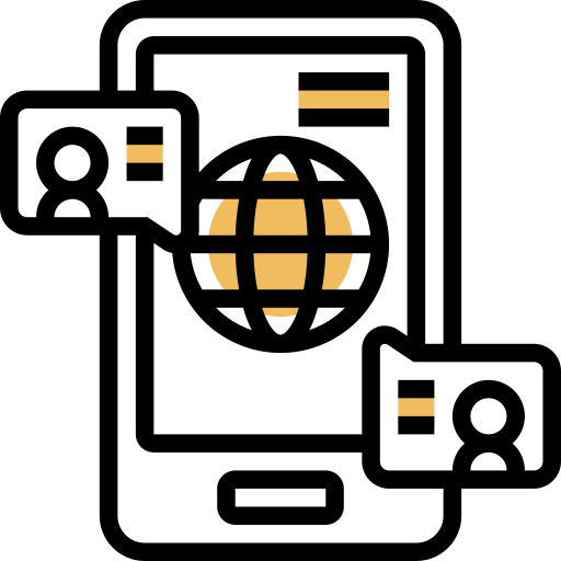 globalna komunikacja Meticulous Yellow shadow ikona