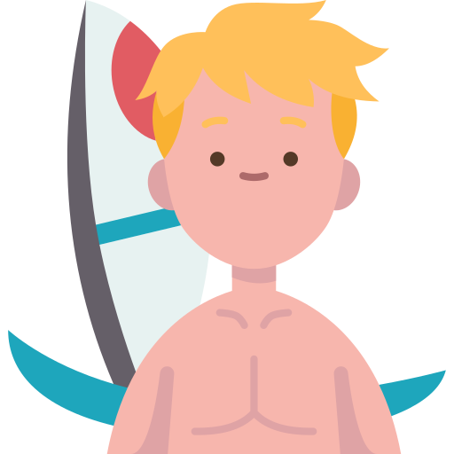 windsurfer Amethys Design Flat icoon
