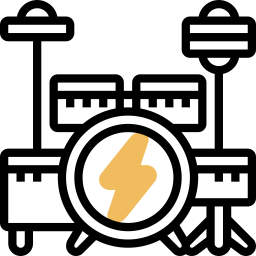 드럼 세트 Meticulous Yellow shadow icon