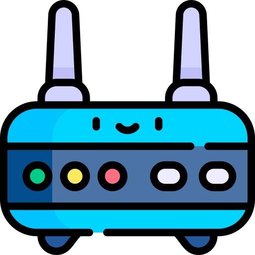 draadloze router Kawaii Lineal color icoon