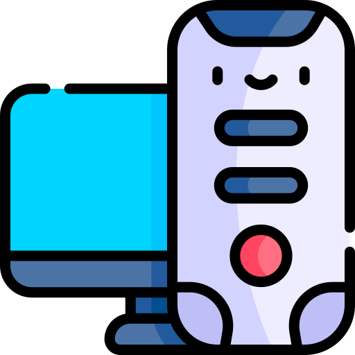 ordenador Kawaii Lineal color icono